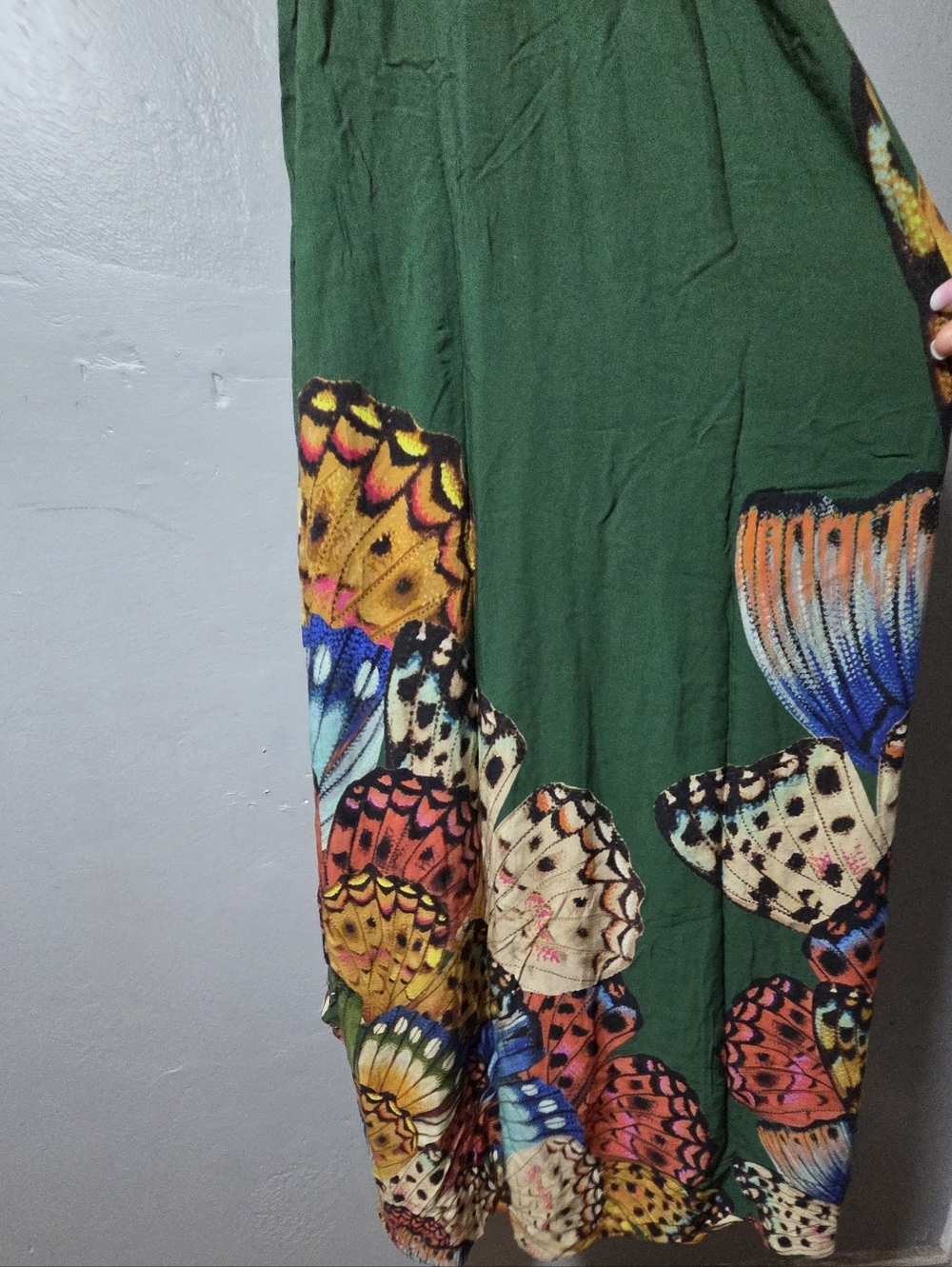 Farm Rio Brazil edition Green With Butterflies Maxi Dress Sz Small Summer Beach - Picture 6 of 10